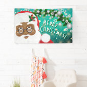 Afrikaanse kerstfeestdag met kerstmis spandoek (Insitu)