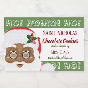 Afrikaanse kerstfeestdag met kerstmis voedselcontainer etiket