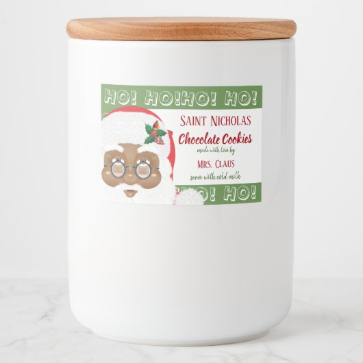 Afrikaanse kerstfeestdag met kerstmis voedselcontainer etiket (Voorkant)