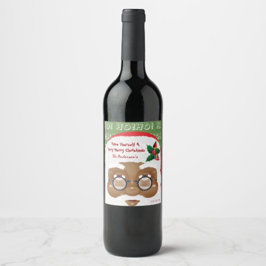 Afrikaanse kerstfeestdag met kerstmis wijn etiket (Voorkant)