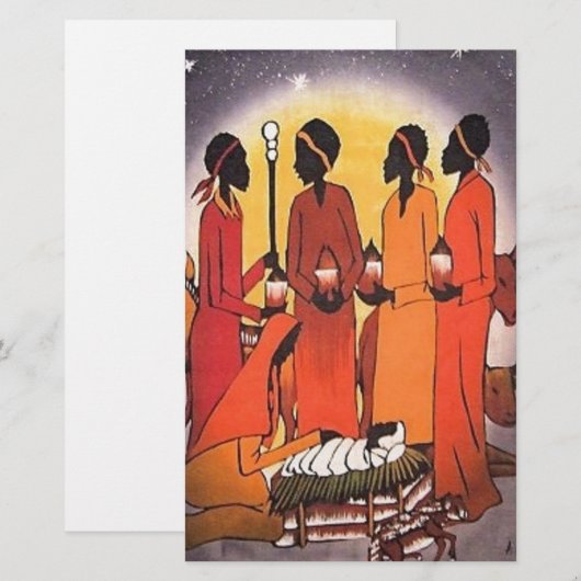 Afrikaanse kerstfeestscène briefpapier (Voorkant / Achterkant)