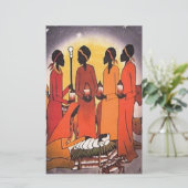 Afrikaanse kerstfeestscène briefpapier (Staand voorkant)