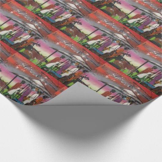 Afrikaanse kerstfeestscène cadeaupapier (Hoek)