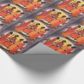 Afrikaanse kerstfeestscène cadeaupapier (Hoek)