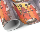 Afrikaanse kerstfeestscène cadeaupapier (Rol Hoek)