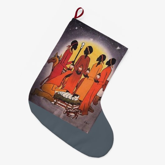 Afrikaanse kerstfeestscène grote kerstsok (Voorkant (Hangend))