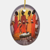 Afrikaanse kerstfeestscène keramisch ornament (Voorkant)