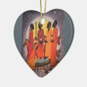 Afrikaanse kerstfeestscène keramisch ornament (Links)