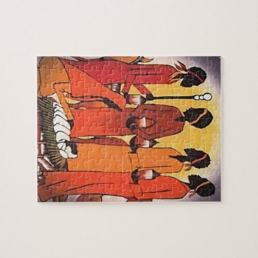 Afrikaanse kerstfeestscène legpuzzel (Horizontaal)