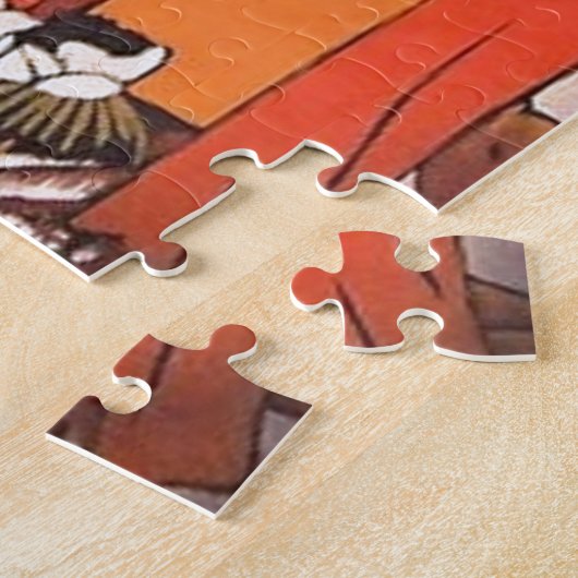 Afrikaanse kerstfeestscène legpuzzel (Zijkant)