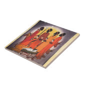 Afrikaanse kerstfeestscène tegeltje (Zijkant)