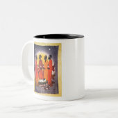 Afrikaanse kerstfeestscène tweekleurige koffiemok (Voorkant links)