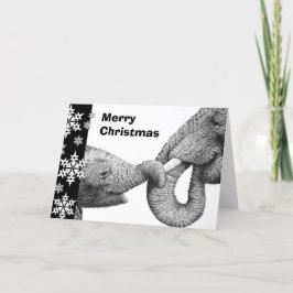 Afrikaanse kerstkaart voor olifanten en kalveren feestdagen kaart