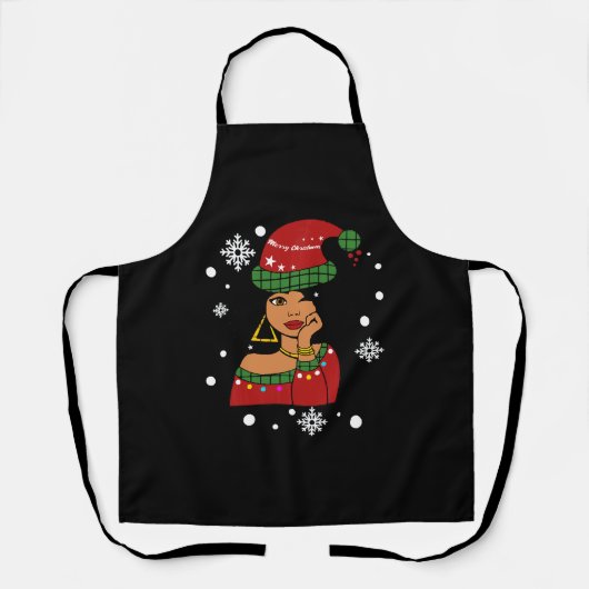 Afrikaanse kerstkerstkerstkerstkerstman schort (Voorkant)