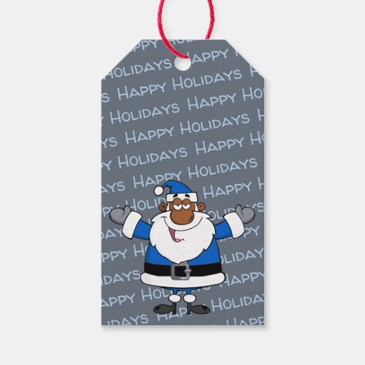 Afrikaanse kerstman Hanukkah Kwanzaa Cadeaulabel (Voorkant)