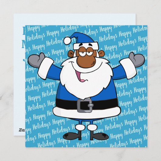 Afrikaanse kerstman Hanukkah Kwanzaa Feestdagenkaart (Voorkant / Achterkant)