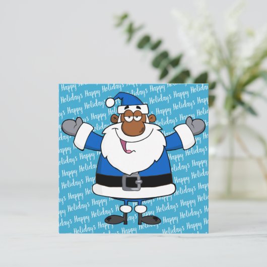 Afrikaanse kerstman Hanukkah Kwanzaa Feestdagenkaart (Staand voorkant)