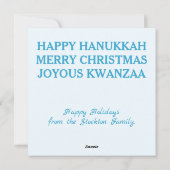 Afrikaanse kerstman Hanukkah Kwanzaa Feestdagenkaart (Achterkant)
