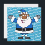 Afrikaanse kerstman Hanukkah Kwanzaa Feestdagenkaart<br><div class="desc">African American Santa Christmas Hanukkah Kwanzaa Holiday Greetings Modern Wenskaart Afbeelding © GraphicFactory.com</div>