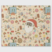  afrikaanse kerstman hippie groovy christmas cadeaupapier (Vlak)