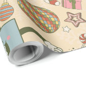  afrikaanse kerstman hippie groovy christmas cadeaupapier (Rol Hoek)