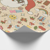  afrikaanse kerstman hippie groovy christmas cadeaupapier (Hoek)