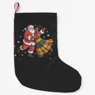 Afrikaanse Kerstman mevrouw Claus Dancing Afro-Ame Kleine Kerstsok