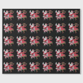 Afrikaanse Kerstman mevrouw Claus Dancing American Cadeaupapier (Vlak)