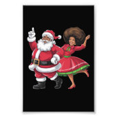 Afrikaanse Kerstman mevrouw Claus Dancing American Foto Afdruk (Voorkant)