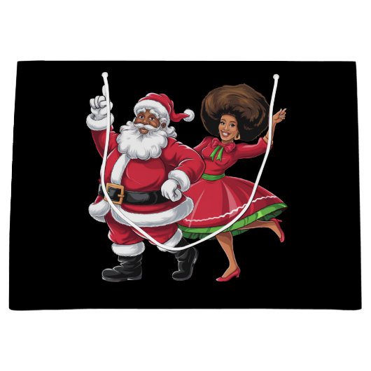 Afrikaanse Kerstman mevrouw Claus Dancing American Groot Cadeauzakje (Voorkant)