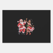Afrikaanse Kerstman mevrouw Claus Dancing American Inpakpapier Vel (Voorkant)