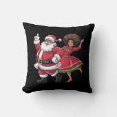 Afrikaanse Kerstman mevrouw Claus Dancing American Kussen (Voorkant)
