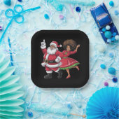 Afrikaanse Kerstman mevrouw Claus Dancing American Papieren Bordje (Feest)