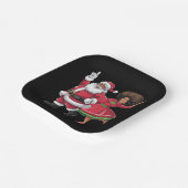 Afrikaanse Kerstman mevrouw Claus Dancing American Papieren Bordje (Gebogen)