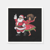 Afrikaanse Kerstman mevrouw Claus Dancing American Servet (Voorkant)