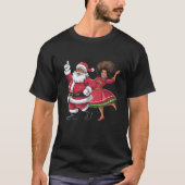 Afrikaanse Kerstman mevrouw Claus Dancing American T-shirt (Voorkant)