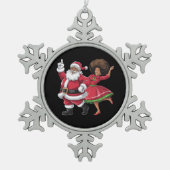 Afrikaanse Kerstman mevrouw Claus Dancing American Tin Sneeuwvlok Ornament (Voorkant)