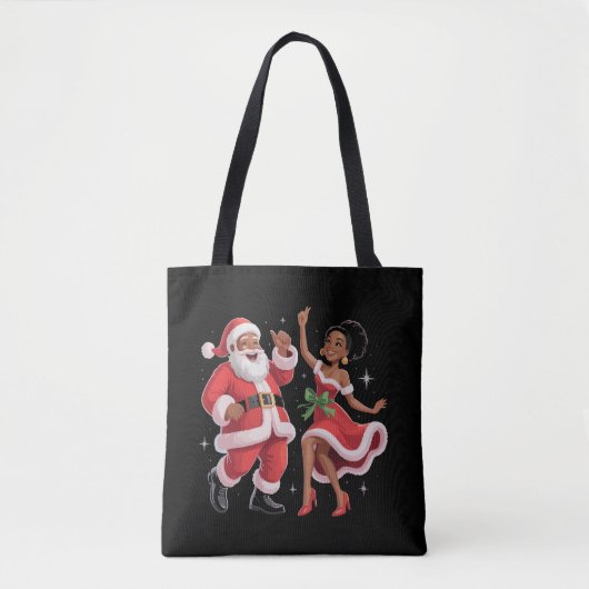 Afrikaanse Kerstman mevrouw Claus Dancing American Tote Bag (Voorkant)