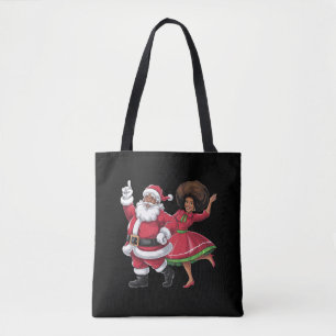 Afrikaanse Kerstman mevrouw Claus Dancing American Tote Bag