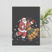 Afrikaanse Kerstman Mevrouw Claus Dansend Afro-Ame Kaart (Staand voorkant)