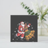 Afrikaanse Kerstman Mevrouw Claus Dansend Afro-Ame Kaart (Staand voorkant)