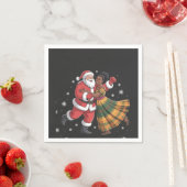 Afrikaanse Kerstman Mevrouw Claus Dansend Afro-Ame Servet (Insitu)