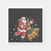Afrikaanse Kerstman Mevrouw Claus Dansend Afro-Ame Servet (Voorkant)