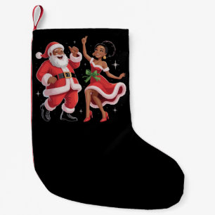 Afrikaanse Kerstman mevrouw Claus dansend Amerikaa Kleine Kerstsok
