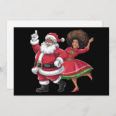 Afrikaanse Kerstman mevrouw Claus dansende Amerika Feestdagenkaart (Voorkant / Achterkant)
