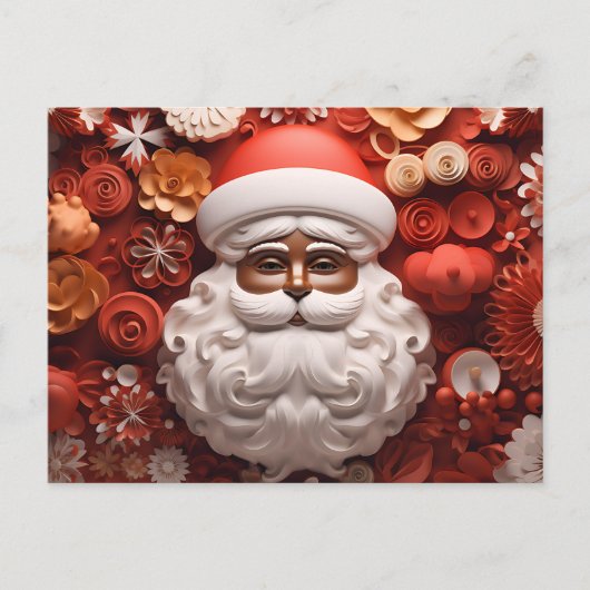 Afrikaanse Kerstman Zwart Claus Melanine Kerstmis Aankondigingskaart (Voorkant)