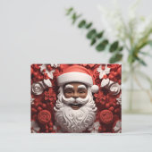 Afrikaanse Kerstman Zwart Claus Melanine Kerstmis Briefkaart (Staand voorkant)