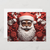 Afrikaanse Kerstman Zwart Claus Melanine Kerstmis Briefkaart (Voorkant / Achterkant)