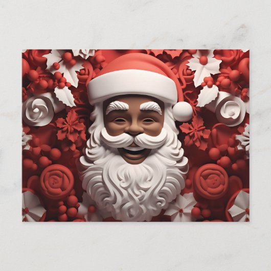 Afrikaanse Kerstman Zwart Claus Melanine Kerstmis Briefkaart (Voorkant)