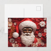 Afrikaanse Kerstman Zwart Claus Melanine Kerstmis Uitnodiging Briefkaart (Voorkant / Achterkant)
